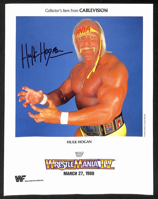 Hulk Hogan Signed/Autographed 1988 WrestleMania IV 8.5x11 Promo Photo  204065