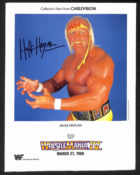 Hulk Hogan Signed/Autographed 1988 WrestleMania IV 8.5x11 Promo Photo  204066