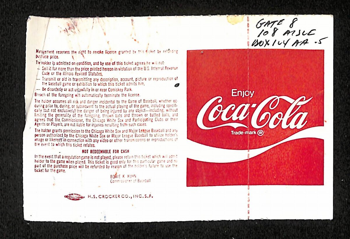 1983 MLB All-Star Baseball Game Ticket Stub at Comiskey Park, Chicago  204070