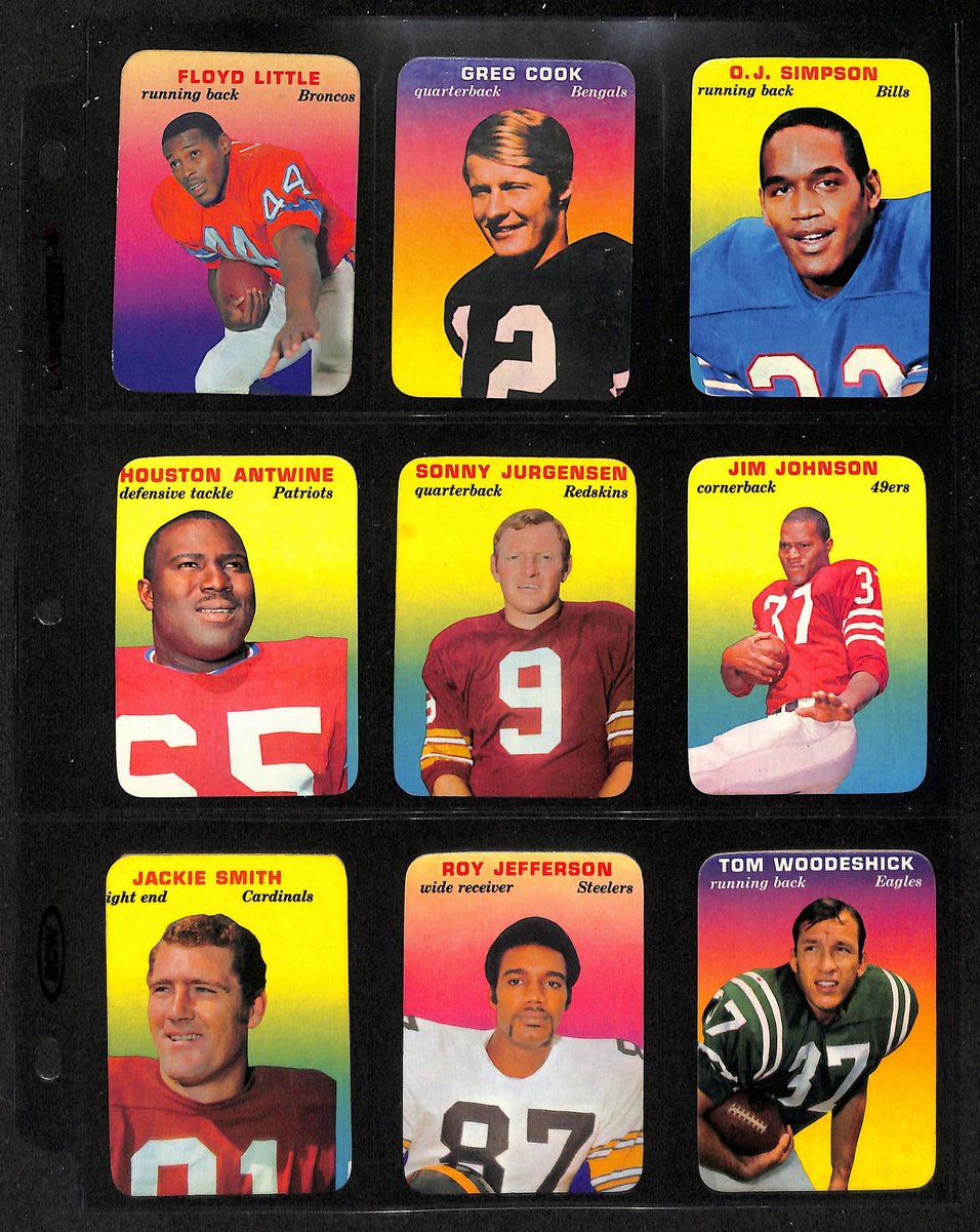 1970 TOPPS Glossy Football Complete Set (33) Cards 204080