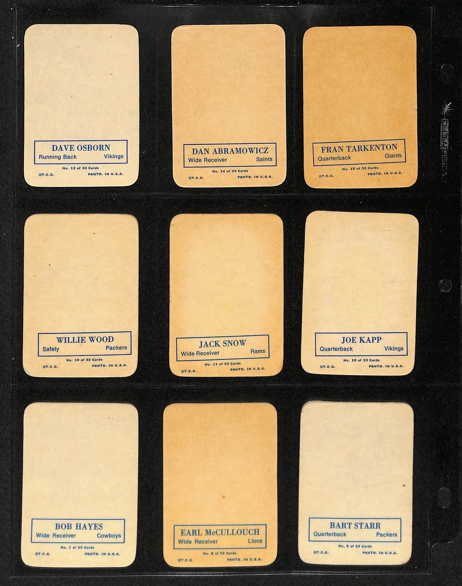 1970 TOPPS Glossy Football Complete Set (33) Cards 204080