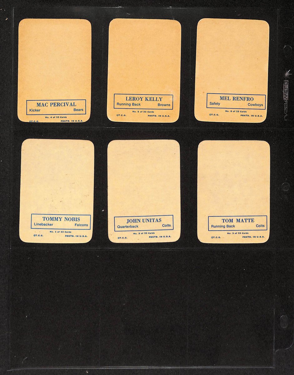1970 TOPPS Glossy Football Complete Set (33) Cards 204080