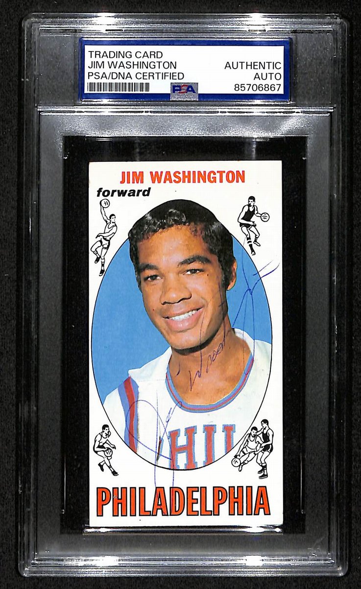 1969 Topps Jim Washington Philadelphia 76ers PSA/DNA Signed/Auto Card BA204120