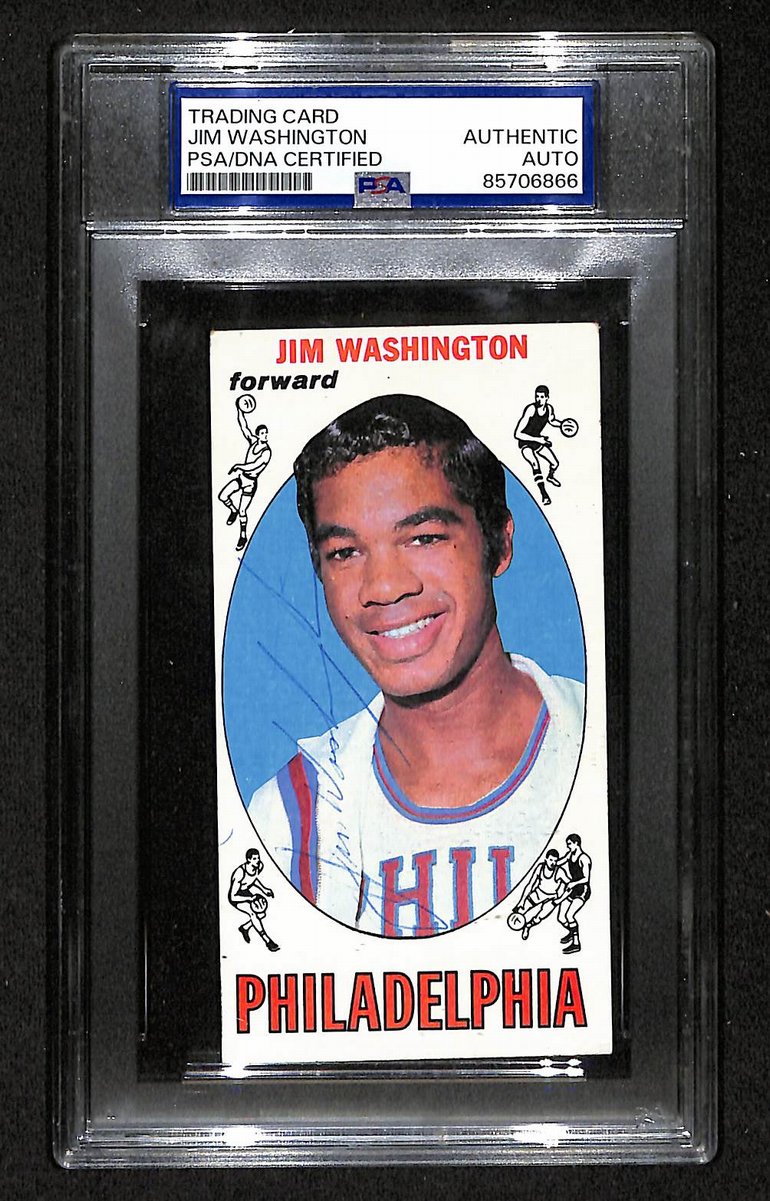 1969 Topps Jim Washington Philadelphia 76ers PSA/DNA Signed/Auto Card BA204121