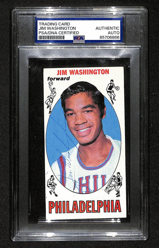 1969 Topps Jim Washington Philadelphia 76ers PSA/DNA Signed/Auto Card BA204121
