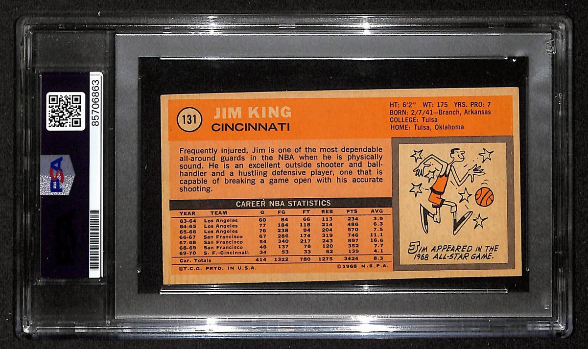 1970 Topps Jim King Cincinnati Royals PSA/DNA Signed/Auto Card BA204133
