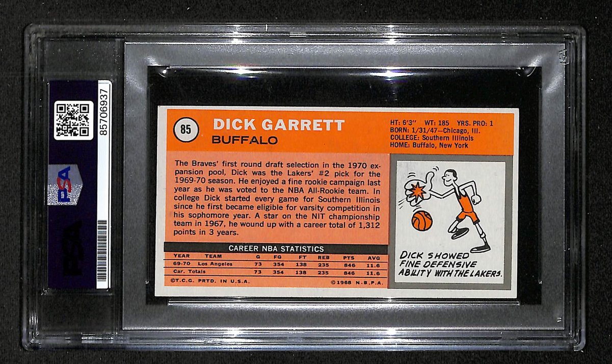 1970 Topps Dick Garrett Buffalo Braves PSA/DNA Signed/Auto Card BA204114