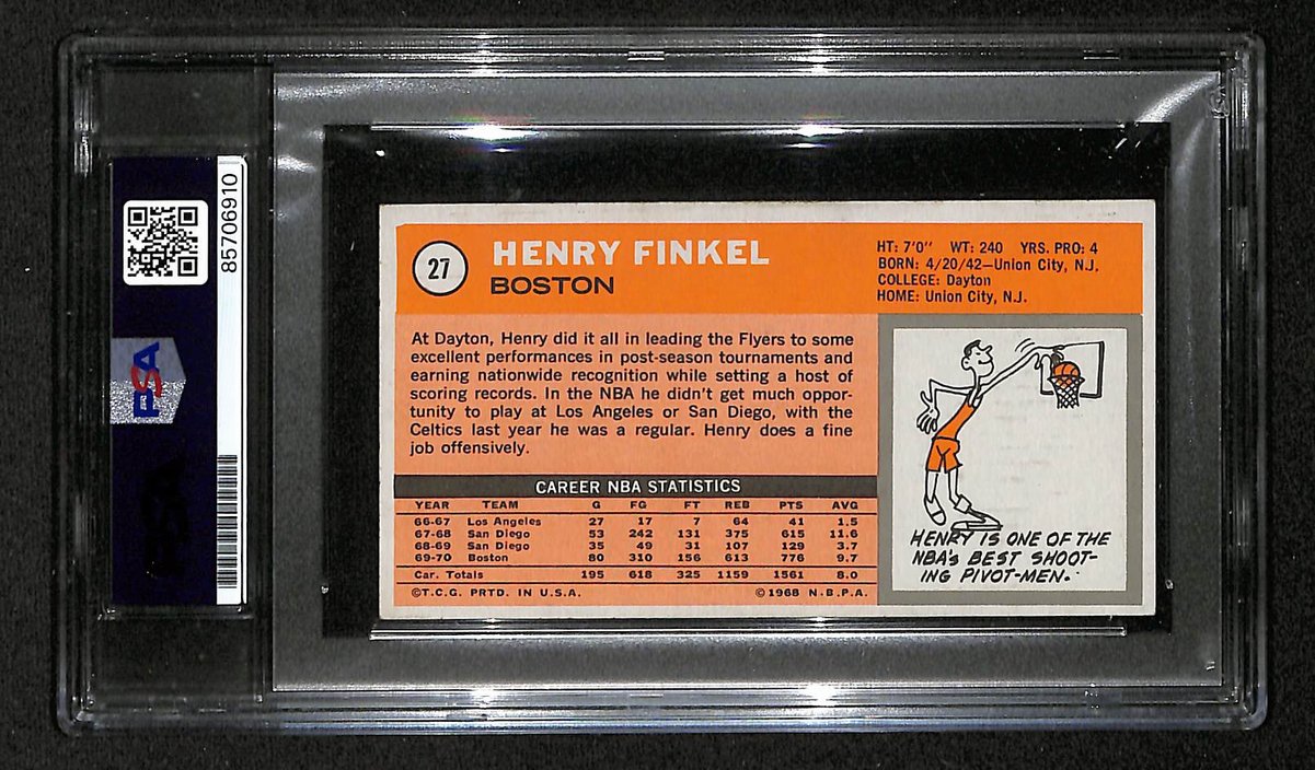 1970 Topps Henry Finkel Boston Celtics PSA/DNA Signed/Auto Card BA204129