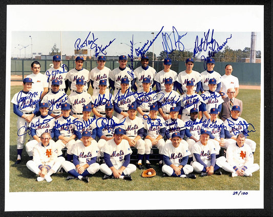 1969 Mets World Series Team (25) McGraw, Ryan, Seaver Signed 8x10 Photo PSA/DNA