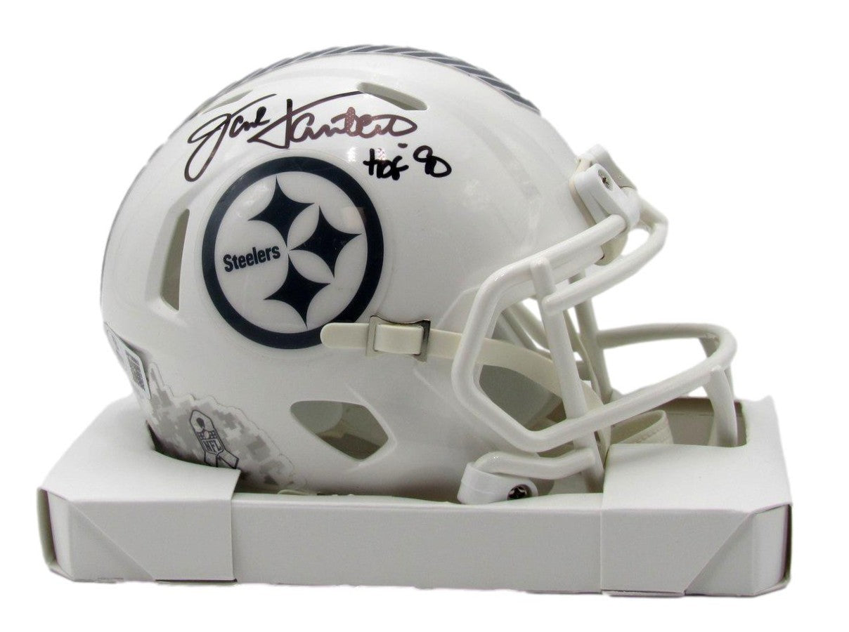 Jack Lambert HOF Signed/Inscr Pittsburgh Steelers STS Mini Helmet Beckett 203906