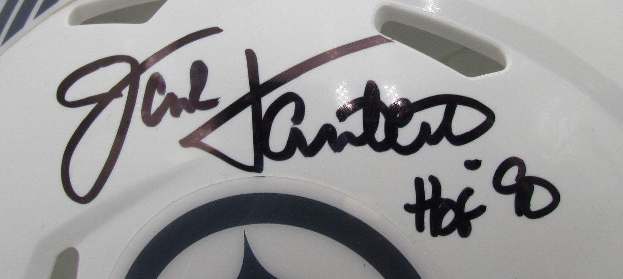 Jack Lambert HOF Signed/Inscr Pittsburgh Steelers STS Mini Helmet Beckett 203906