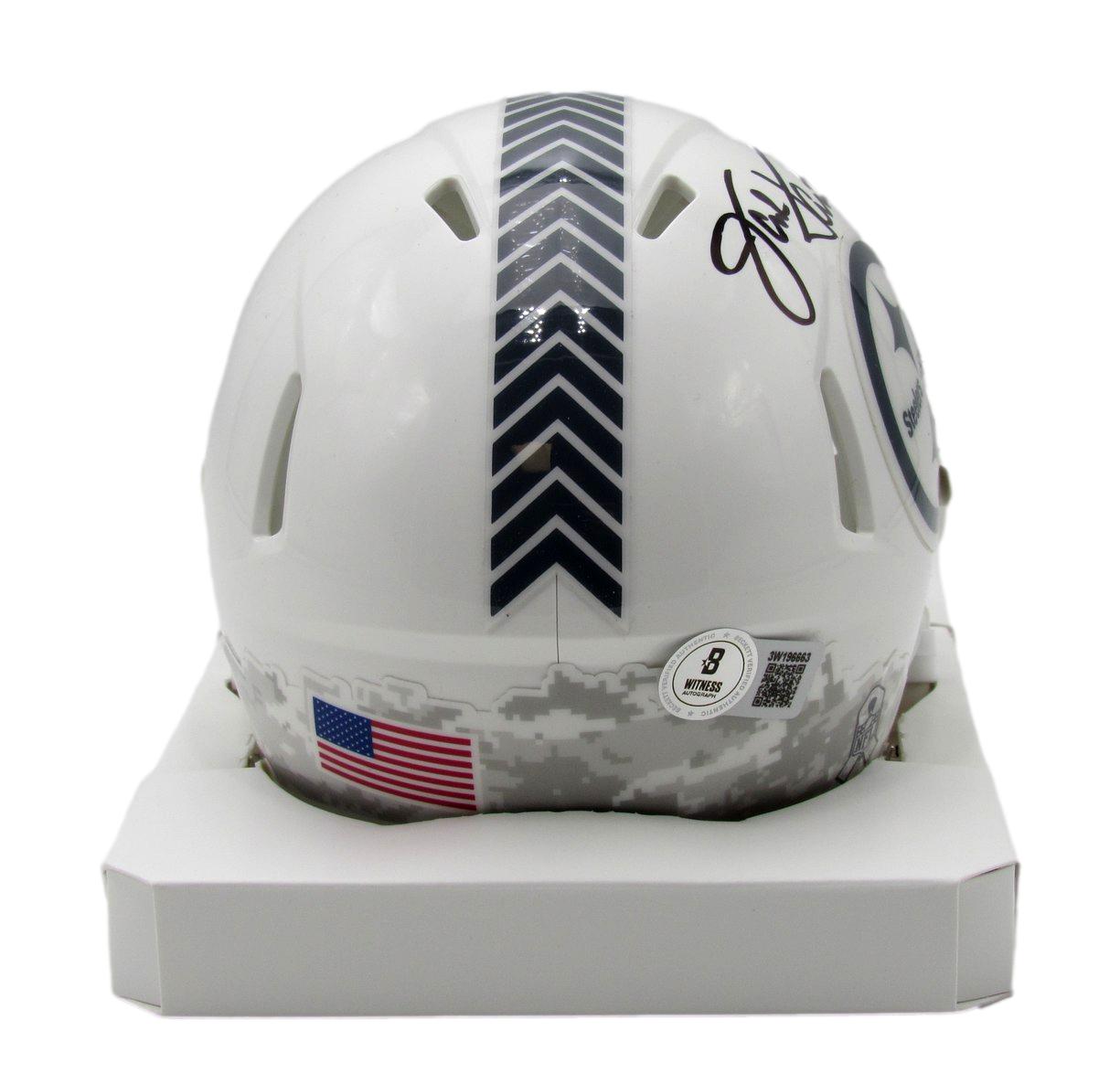 Jack Lambert HOF Signed/Inscr Pittsburgh Steelers STS Mini Helmet Beckett 203906