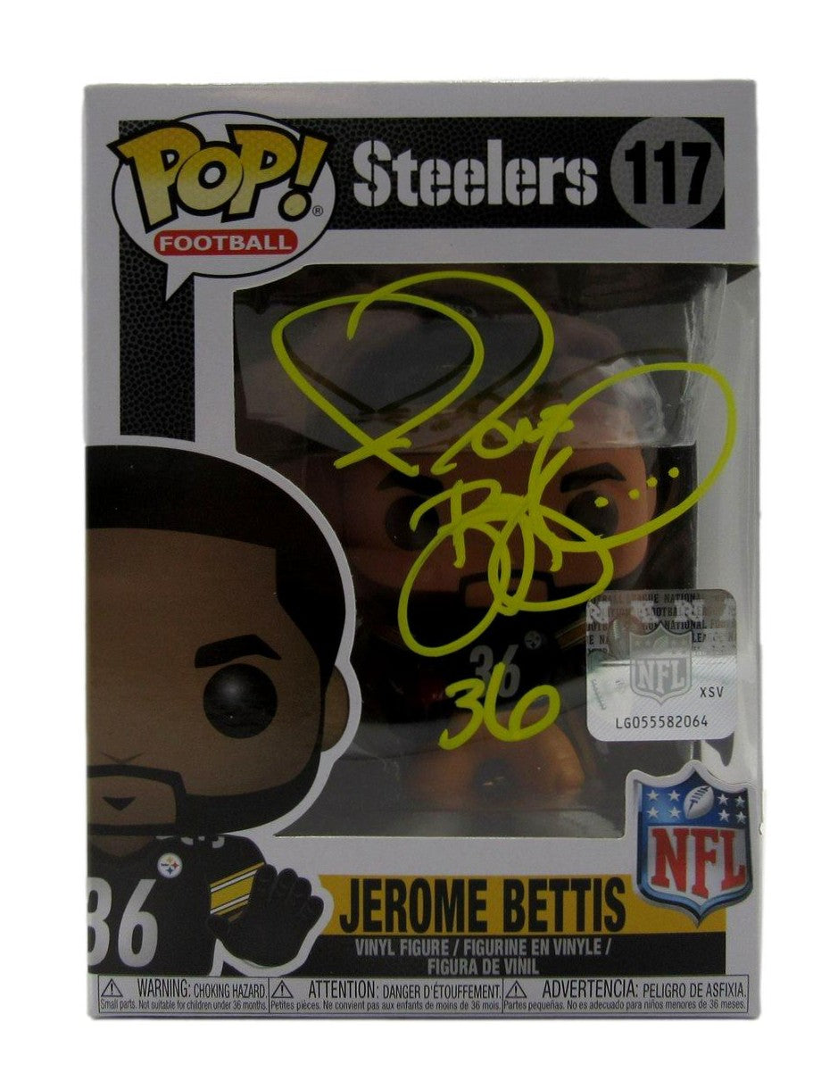 Jerome Bettis Signed/Auto Funko POP! #117 Figurine Steelers Beckett 203909