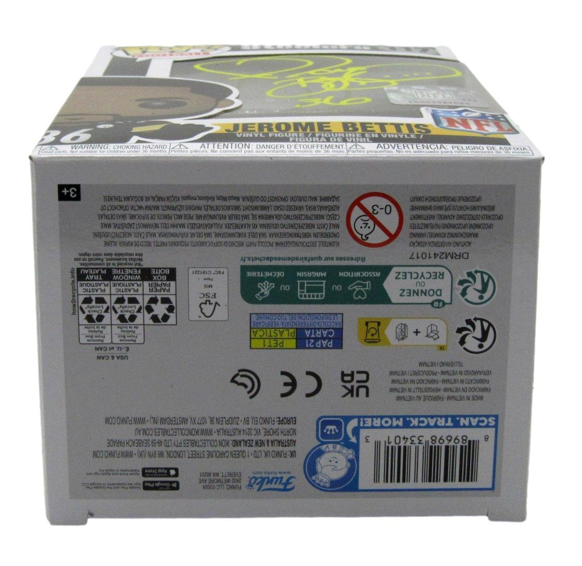 Jerome Bettis Signed/Auto Funko POP! #117 Figurine Steelers Beckett 203909