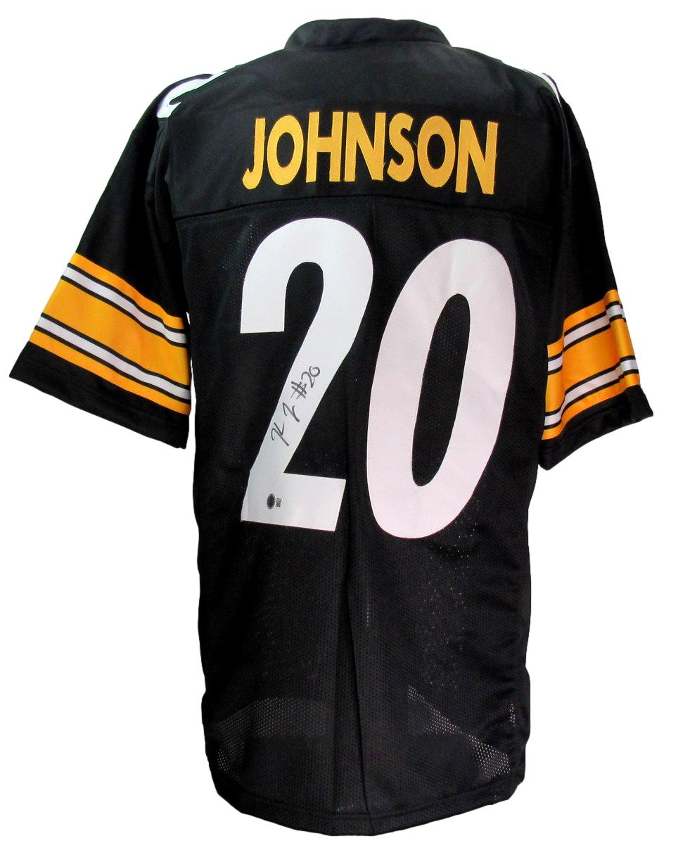 Kaleb Johnson Signed/Auto Steelers Black Custom Football Jersey Beckett 203911