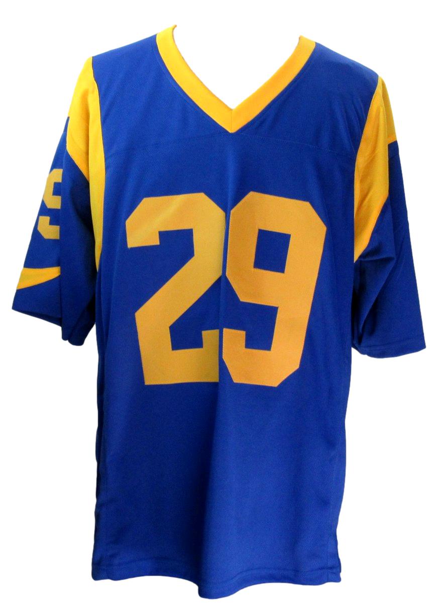 Eric Dickerson HOF Signed/Inscr Rams Blue Custom Football Jersey Beckett 203913
