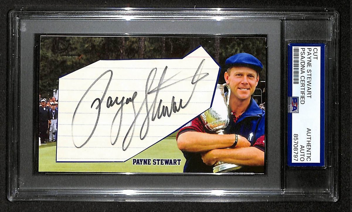 Payne Stewart Autographed/Signed Cut 3x5 Custom Card PSA/DNA BA203702