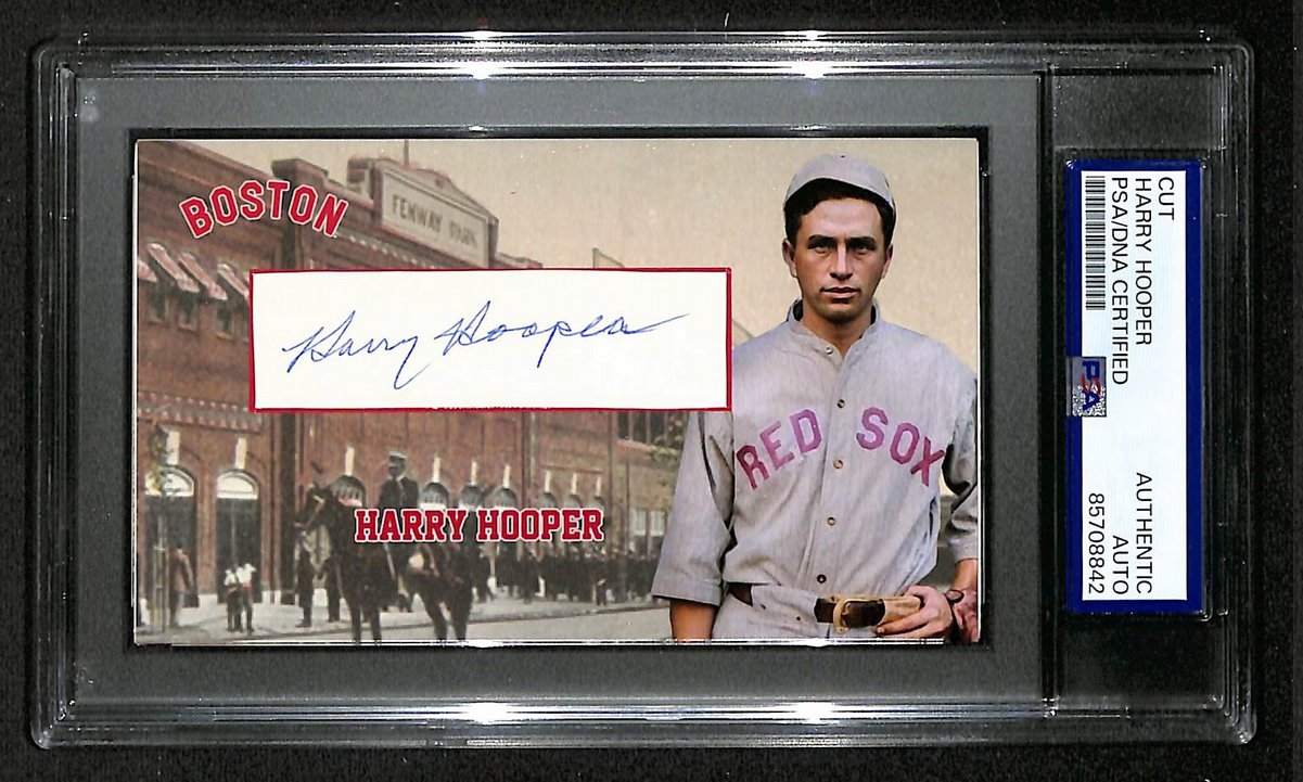 Harry Hooper Autographed/Signed Cut 3x5 Custom Card PSA/DNA Red Sox BA203703