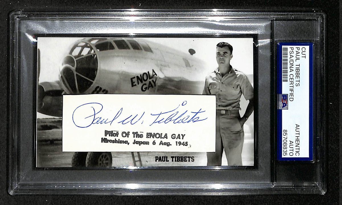 Paul Tibbets Autographed/Signed Cut 3x5 Custom Card PSA/DNA Pilot BA203705