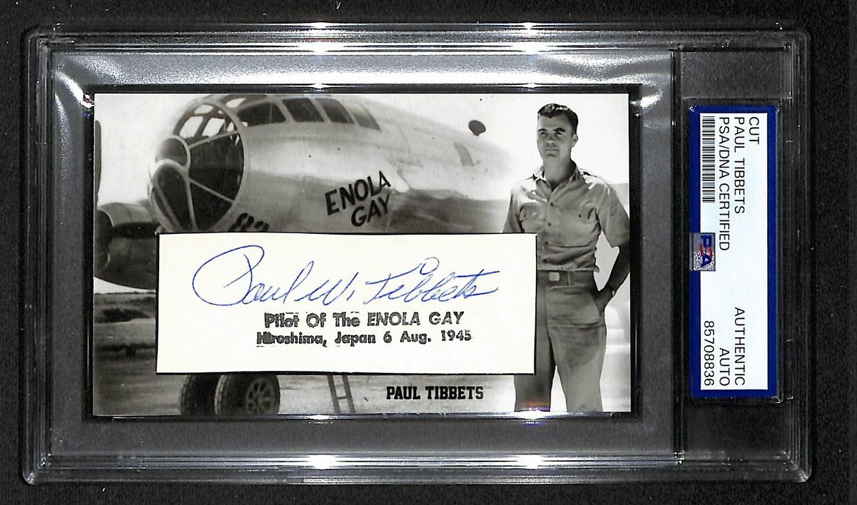 Paul Tibbets Autographed/Signed Cut 3x5 Custom Card PSA/DNA Pilot BA203707