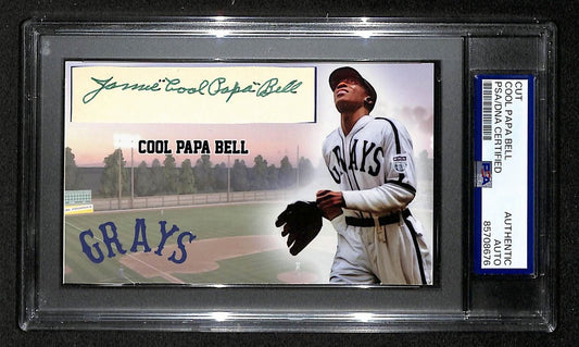 Cool Papa Bell HOF Autographed/Signed Cut 3x5 Custom Card PSA/DNA Grays BA203713