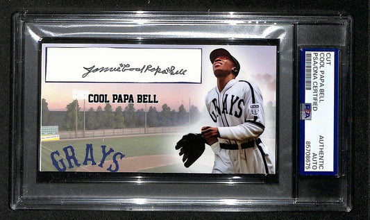 Cool Papa Bell HOF Autographed/Signed Cut 3x5 Custom Card PSA/DNA Grays BA203714