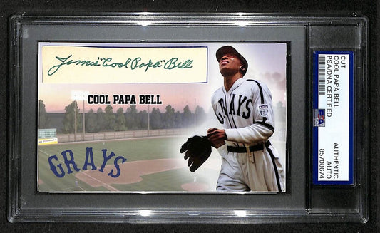 Cool Papa Bell HOF Autographed/Signed Cut 3x5 Custom Card PSA/DNA Grays BA203715