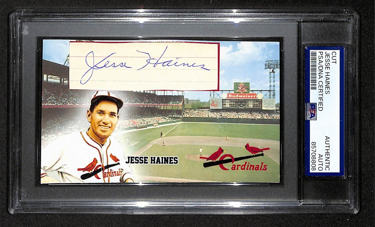 Jesse Haines HOF Autographed/Signed Cut 3x5 Custom Card PSA/DNA BA203721