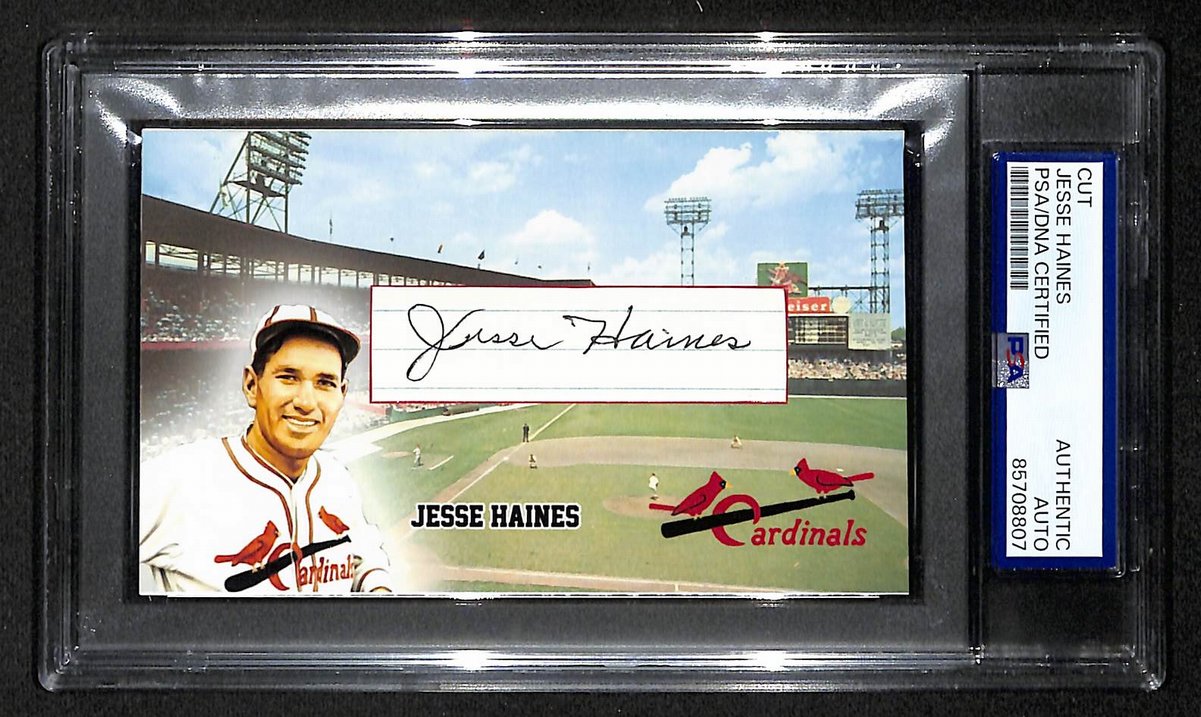 Jesse Haines HOF Autographed/Signed Cut 3x5 Custom Card PSA/DNA BA203722