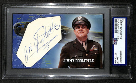 Jimmy Doolittle  Autographed/Signed Cut 3x5 Custom Card PSA/DNA Pilot BA203723