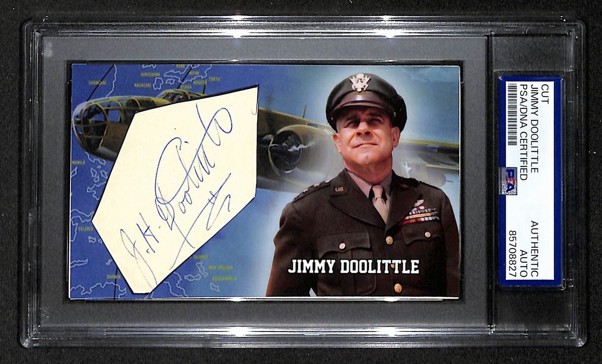 Jimmy Doolittle  Autographed/Signed Cut 3x5 Custom Card PSA/DNA Pilot BA203725