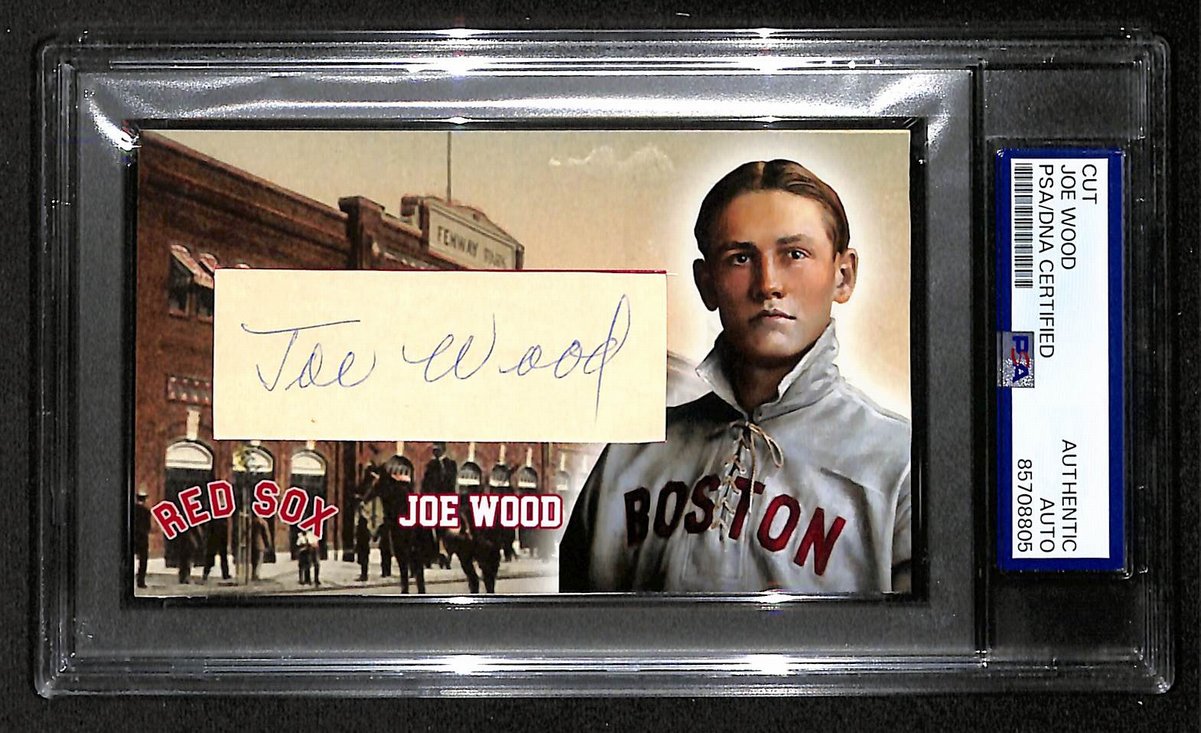 Joe Wood Autographed/Signed Cut 3x5 Custom Card PSA/DNA Red Sox BA203727