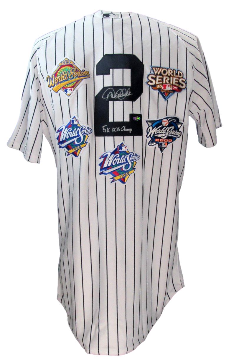 Derek Jeter HOF Autographed/Inscribed Baseball Jersey New York Yankees Steiner