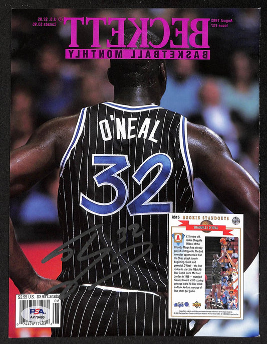 Shaquille O'Neal HOF Signed Aug 1993 Beckett Magazine Cover Only PSA/DNA