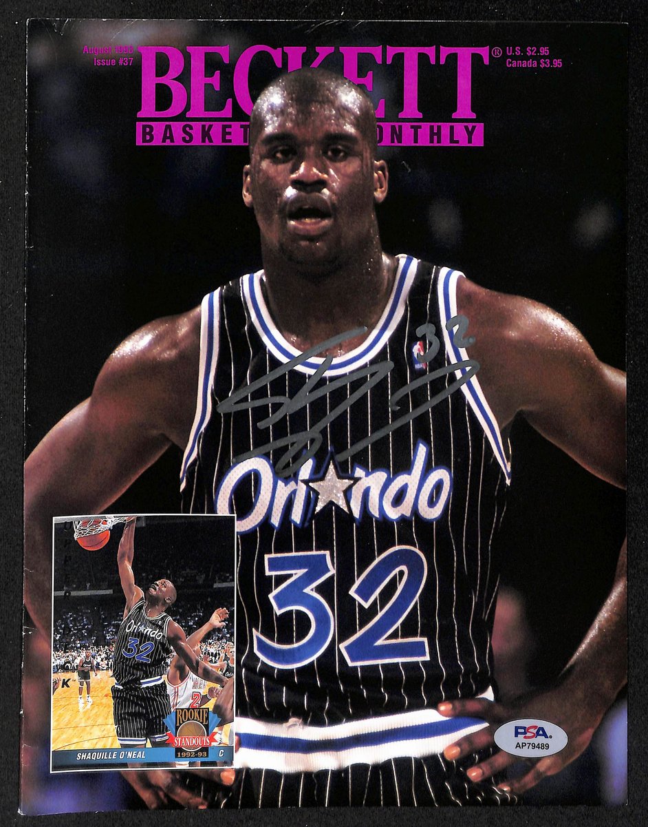 Shaquille O'Neal HOF Signed Aug 1993 Beckett Magazine Cover Only PSA/DNA 2