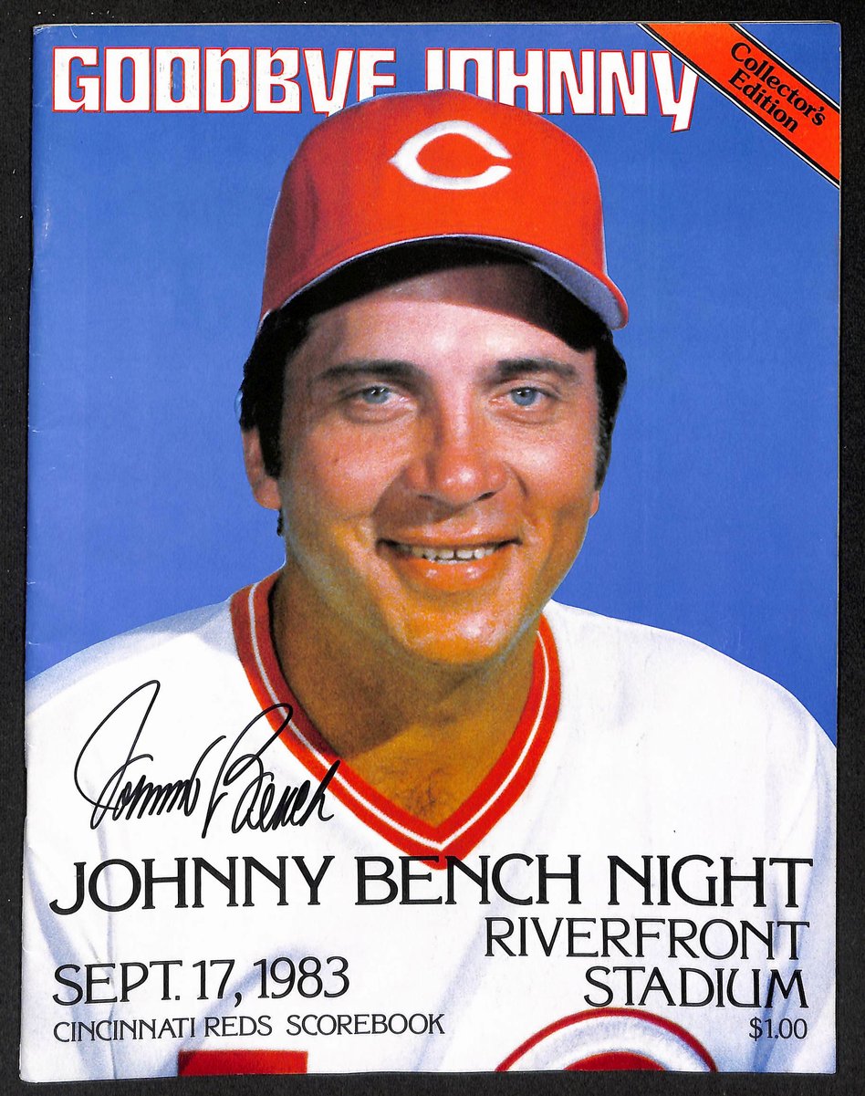 Johnny Bench HOF Signed/Auto 9/17/1983 Cincinnati Reds Scorebook PSA/DNA