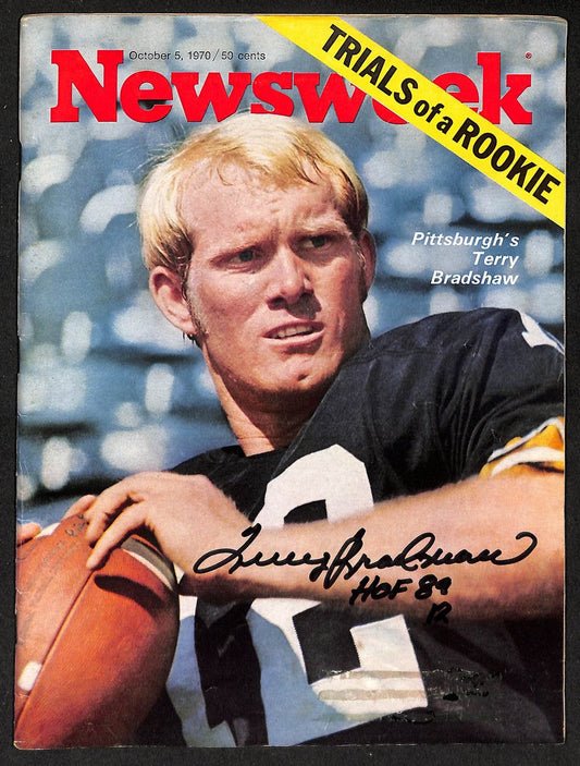 Terry Bradshaw HOF Signed/Inscr 10/5/1970 Newsweek Magazine PSA/DNA 203669