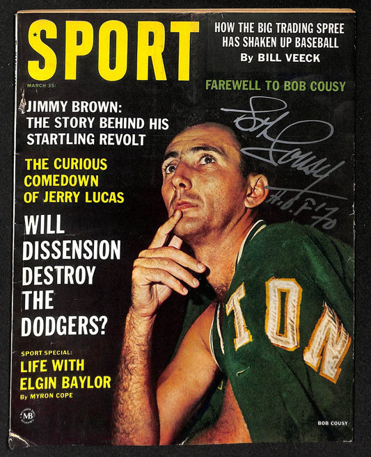 Bob Cousy HOF Signed/Inscribed March 1963 SPORT Magazine PSA/DNA 203670