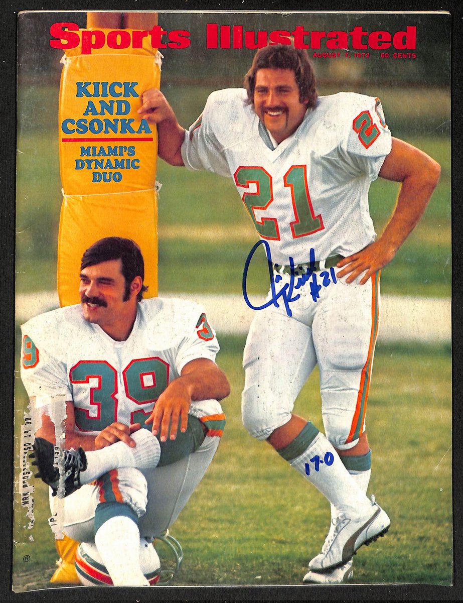Jim Kiick Signed/Inscr 9/7/1972 Sports Illustrated Magazine Dolphins PSA/DNA