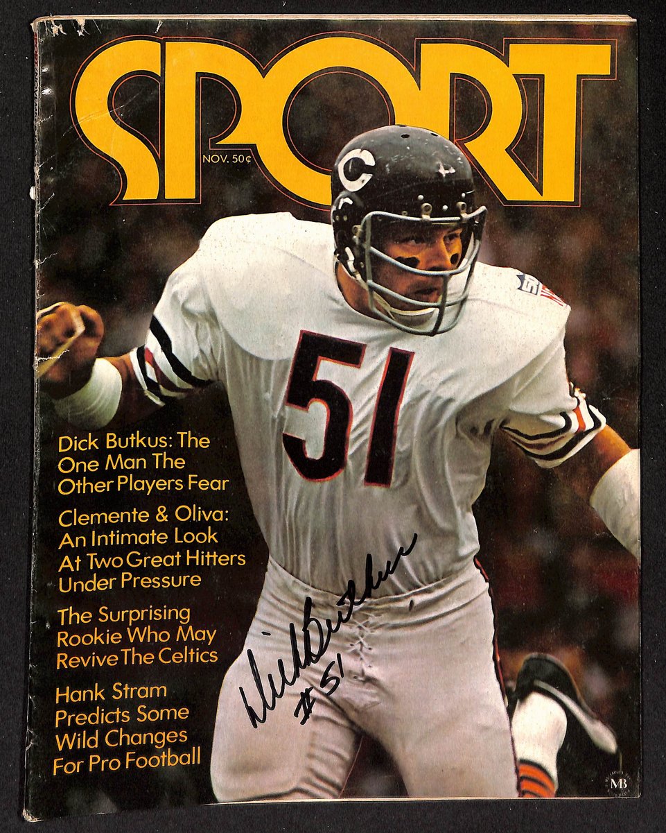 Dick Butkus HOF Signed/Auto November 1970 SPORT Magazine No Label PSA/DNA