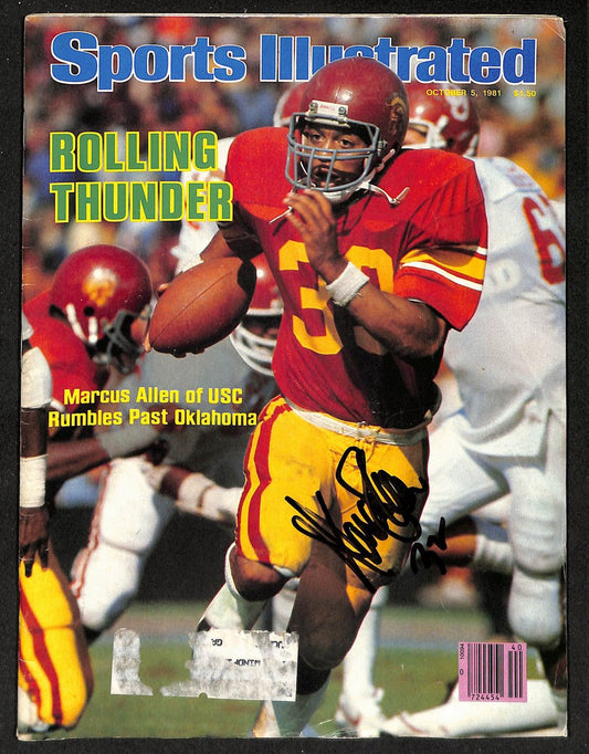Marcus Allen Signed/Auto 10/5/1981 Sports Illustrated Magazine PSA/DNA 203691