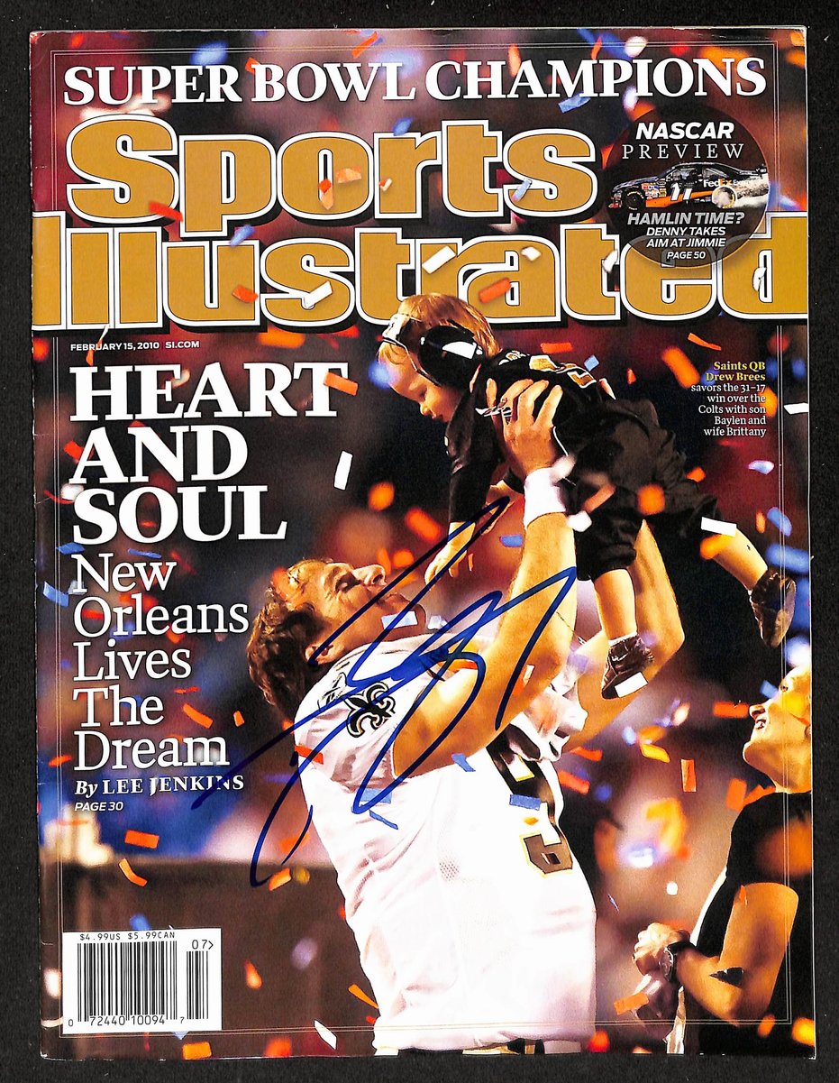 Drew Brees Signed/Auto 2/15/2010 Sports Illustrated Magazine No Label PSA/DNA