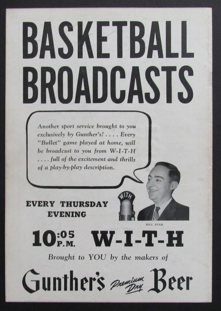 1946-47 NBA Program Baltimore Bullets vs. Newark Bobcats 198265