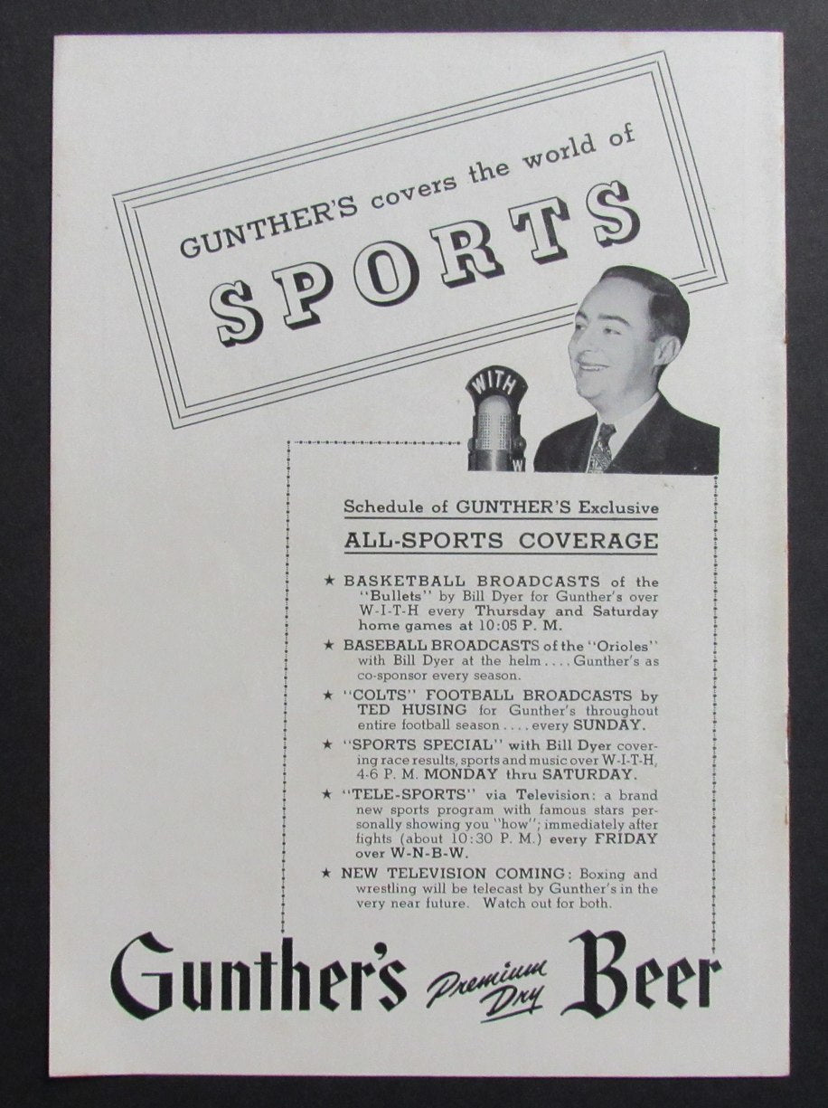 1947-48 NBA Program Baltimore Bullets vs. Providence Steamrollers 198266