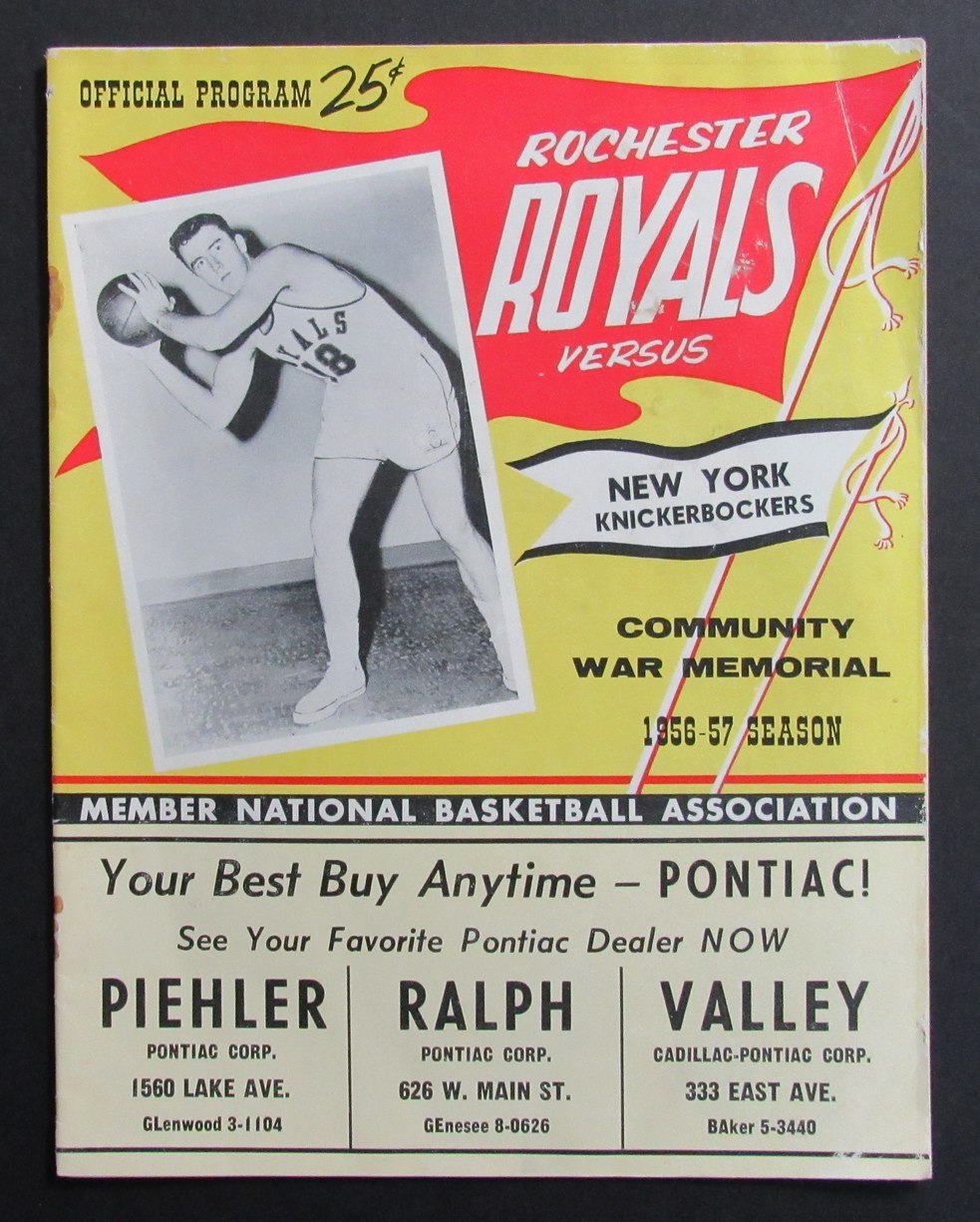 1956-57 NBA Program Rochester Royals vs. New York Knickerbockers 198268