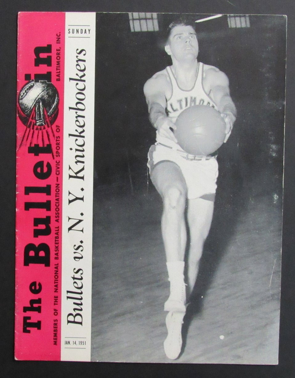 1951 NBA Program Baltimore Bullets vs. New York Knickerbockers 198269