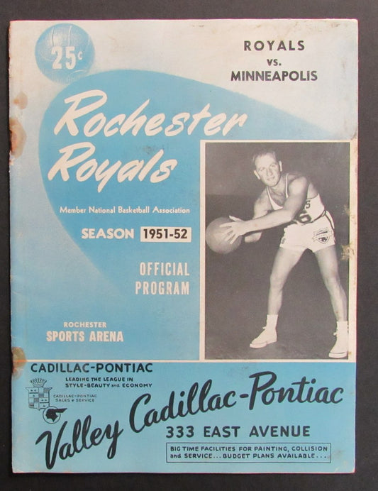 1951-52 NBA Program Rochester Royals vs. Minneapolis Lakers 198285