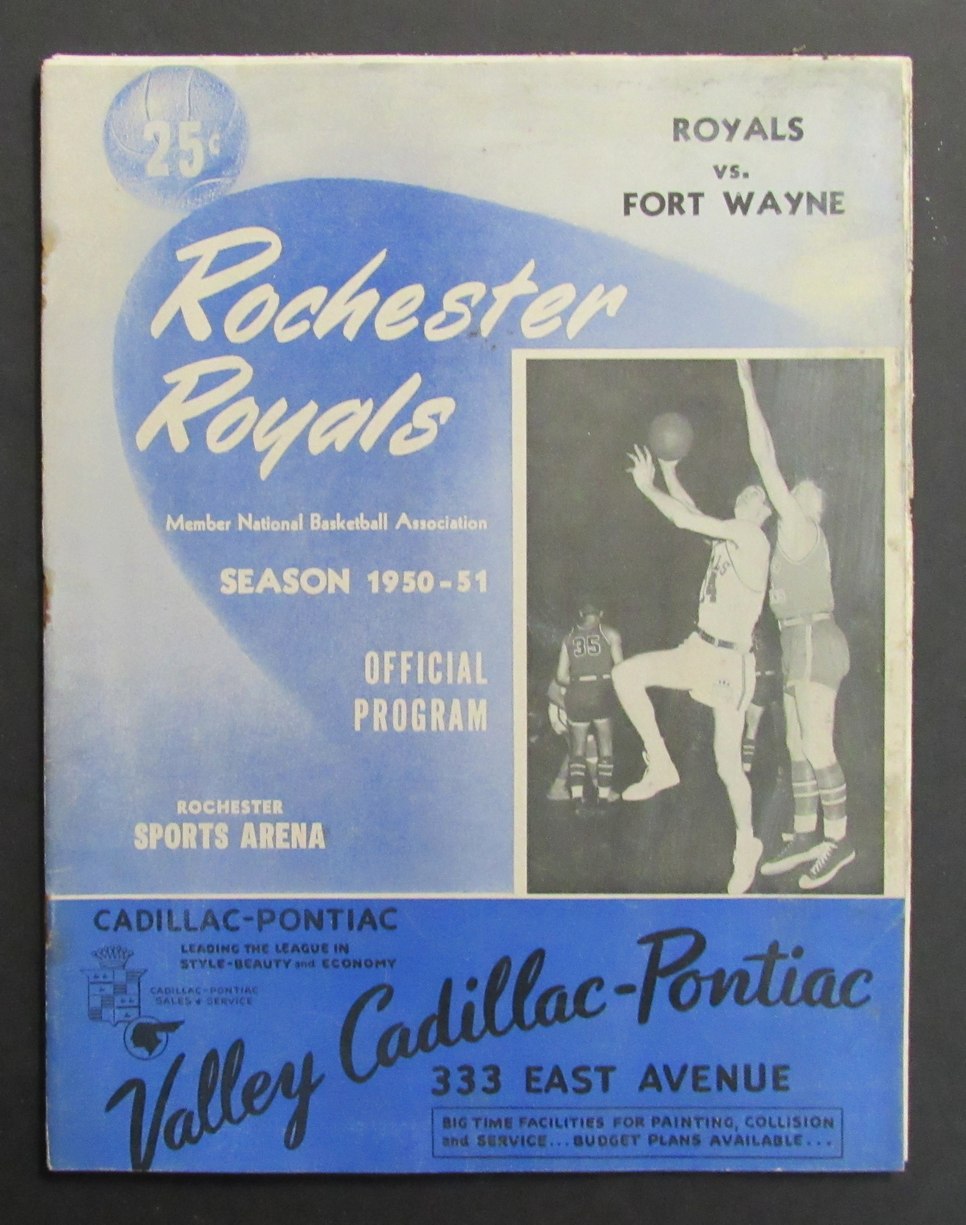 1950-51 NBA Program Rochester Royals vs. Fort Wayne Pistons 198287
