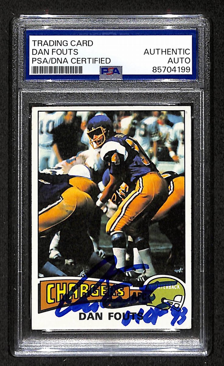 1975 TOPPS RC Dan Fouts HOF Signed/Inscribed Card #367 Chargers PSA/DNA 203884