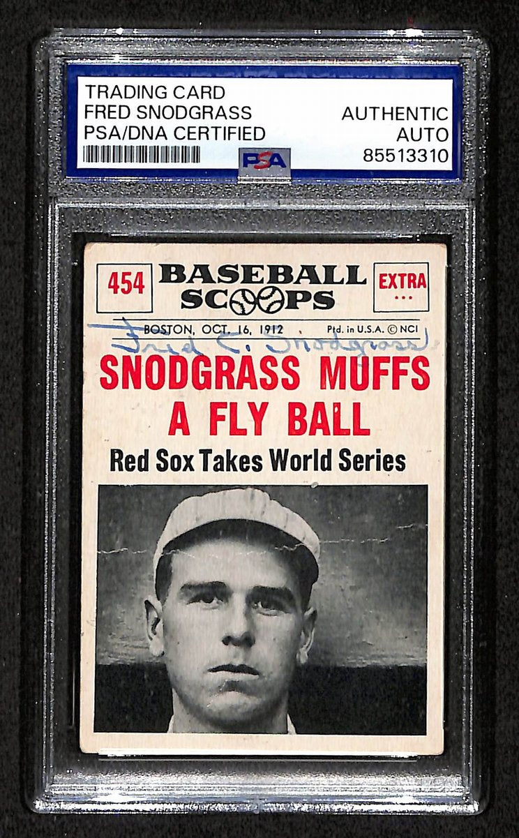 1961 Nu-Cards Fred Snodgrass Signed/Auto Card #454 NY Giants PSA/DNA 203888
